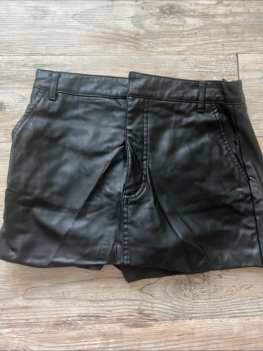 Zara Black Faux Leather Mini Skirt